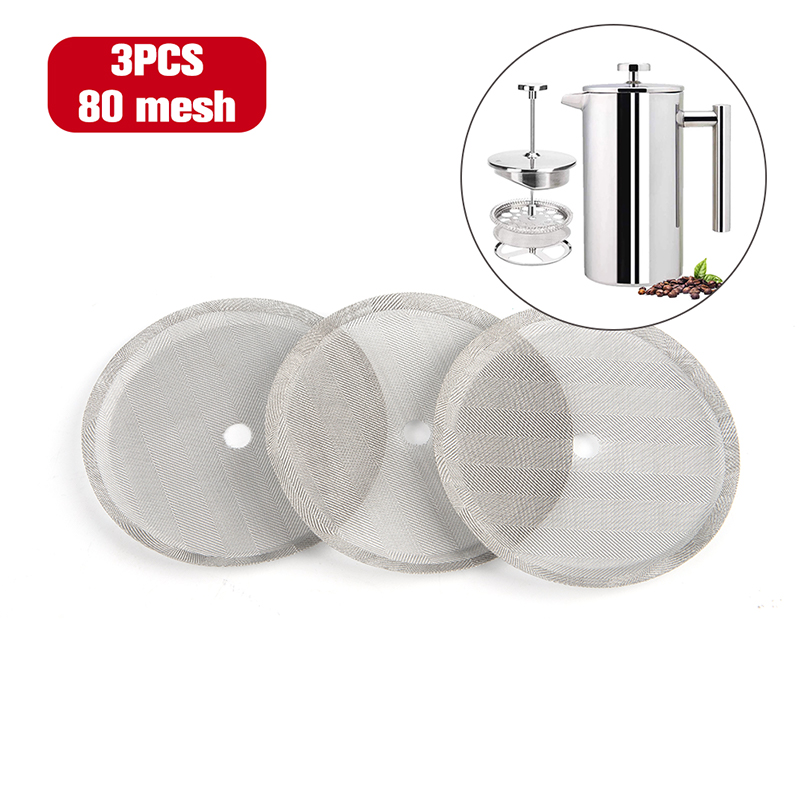 French Press Coffee Maker - New-3Pcs Reusable Stainless Steel French Press