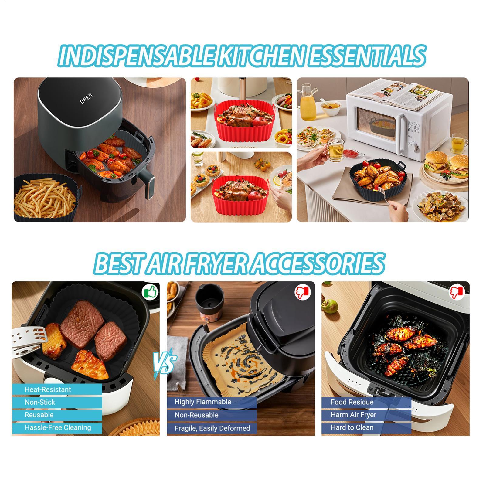 Silicone Air Fryer Liners Pot  - Kitchen Gadgets Men 评论和价格