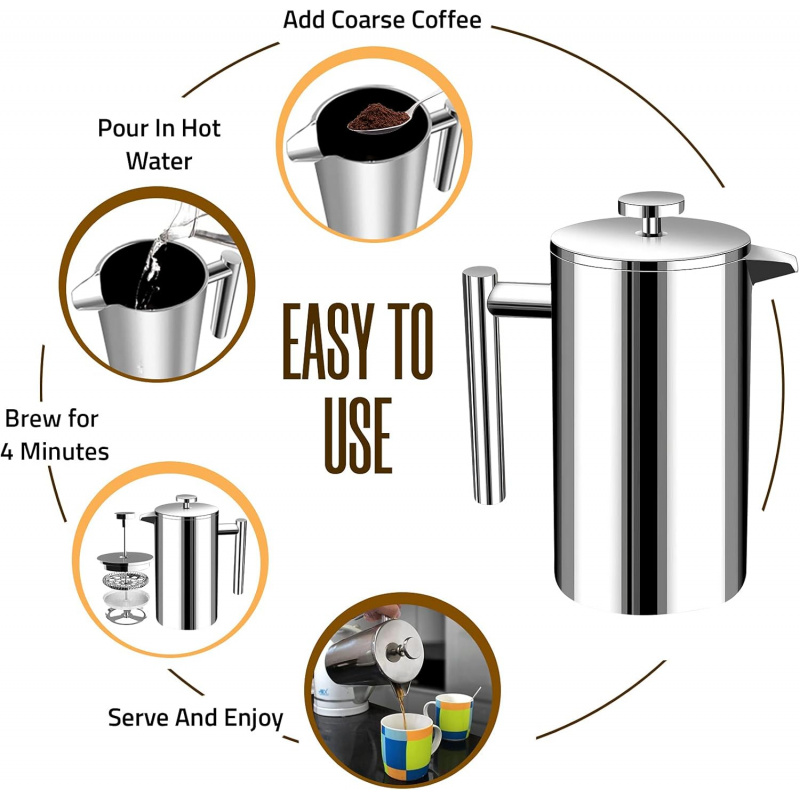 304 Grade Stainless Steel Fren - French Press Coffee Maker 评论和价格