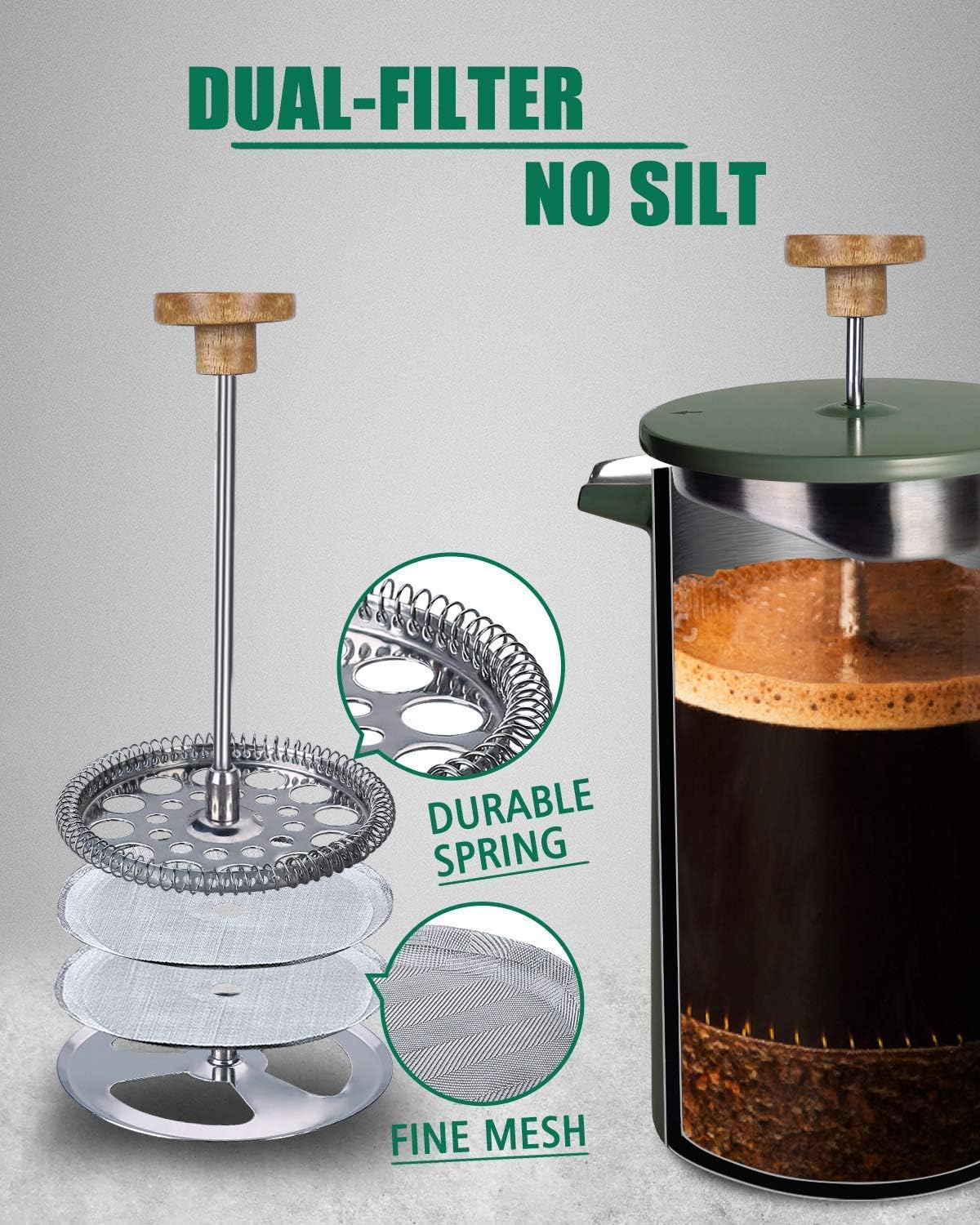 POLIVIAR 34 oz French Press Co - French Press Coffee Maker 评论和价格